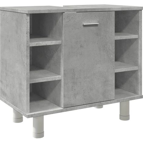 Mueble de baño de diseño que ahorra espacio 60 x 32 x 53,5 cm fabricado en madera de ingeniería en color gris hormigón 020050776 (1/5)
