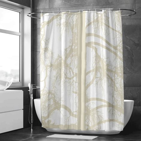 Rideau de douche motif encre paysage relaxant, rideau salle de bain, 90x180 cm