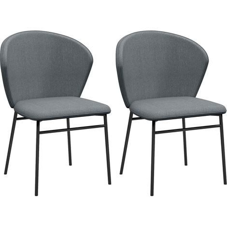 Lot de 2 chaises design DORIA gris et noir (1/5)