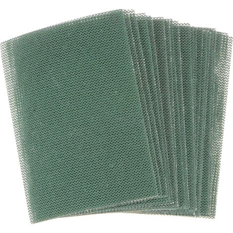 Lot de 20 morceaux papier abrasif en maille 75 x 100 mm, verre grain 180, carré à l'oxyde
