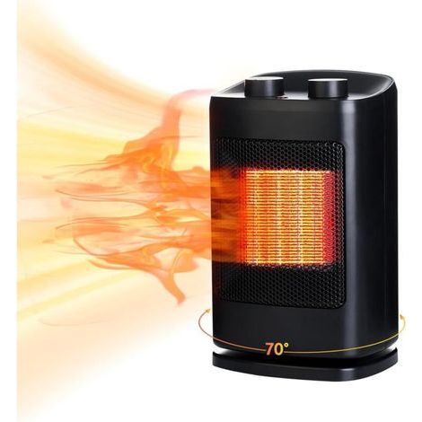Chauffage d'appoint d'intérieur, chauffage portable, chauffage rapide PTC en céramique, thermostat, chauffage électrique pour chambre à coucher, bureau et utilisation en intérieur (1/5)