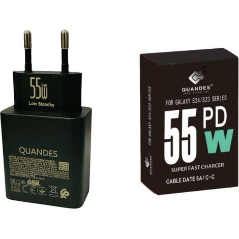 Chargeur ultra-rapide Quandes 55 W GaN compatible avec Samsung USB Type-C, faible consommation en veille, sans câble (1/5)
