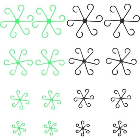 SABIR Lot de 16 supports de plantes pour plantes grimpantes Monstera, Alocasia, tomates et hortensias, supports pour plantes d'intérieur, pinces robustes, noir et vert (1/4)