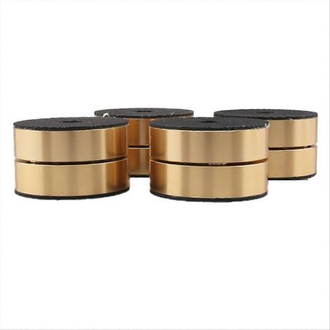 Lot de 4 pieds de support isolants pour enceintes HiFi, couleur or. (1/5)
