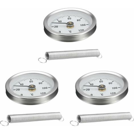 3pcs 63mm Thermomètre De Tuyau à Jauge De Température Avec Ressort (1/5)