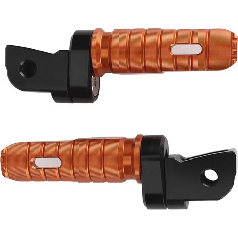 Paar CNC-gefräste Motorradfußrasten aus orange eloxierter Aluminiumlegierung, Motorradfahrerfußrasten, 2-teiliges Zubehörset. (1/5)