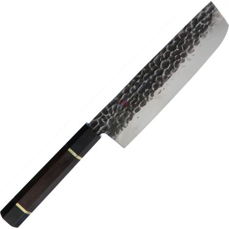 Cuchillo de cocina Fissman Kensei Bokuden Nakiri de 18 cm, estilo japonés, para cortar verduras.