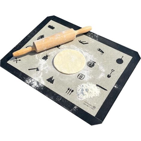 Tapis silicone pour plan de travail Feuille antiadhésive thermorésistante antidérapante Accessoires de cuisson pour pour pâte, pâtisserie, roulage, découpe, friteuse, micro-ondes,'-'- (1/5)