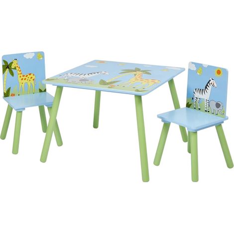 Tavolo con Sedie GINGER HOME SAVANNA per Bambini, in Legno, per Disegnare, Giocare e Mangiare (1/5)