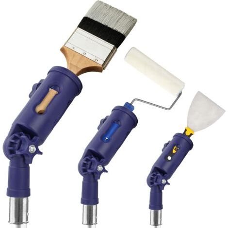 1pc Support d'extension de brosse universel pour brosses, rouleaux, grattoirs, têtes pivotantes, pour un accès facile aux endroits en hauteur, bleu (1/5)