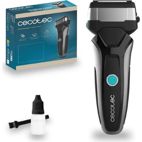 Cecotec Tondeuse à Barbe Sans Fil, Rasoir à Lames PrecisionCare X-Trimm Triple, 3 Lames en Acier Inoxydable, Écran (1/3)
