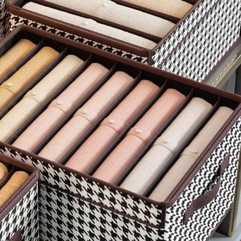 Organiseur de garde-robe à 9 compartiments, organiseur de vêtements, armoire pliable, boîtes de rangement pour sous-vêtements, c (1/4)