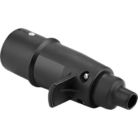 24V Fiche remorque 7 broches norme N adaptateur d'attelage en plastique laiton noir pour remorque camion caravane véhicules européens 1 pièce (1/5)