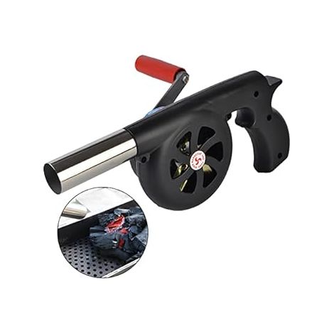 Soffiatore Manuale per Barbecue Wailicop, Ventilatore da Barbecue per Cucina all'Aperto, Camino e Campeggio, Soffietto a Manovella per Accensione Fuoco (1/4)