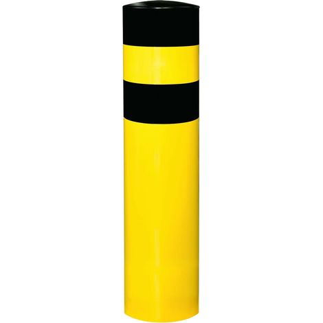 BLACK BULL Rammschutz-Poller 3XL Stahl 6,3mm 323 x 1200(+400)mm gelb-schwarz zum Einbetonieren (1/5)