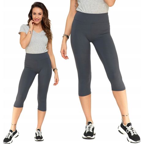 Leggings deportivos para mujer 3/4 Classic Fit Peach Touch Moraj XXL Gris (1/5)