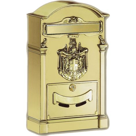 Trade Shop - Buzón Antiguo De Estilo Clásico En Aluminio Pintado - Oro
