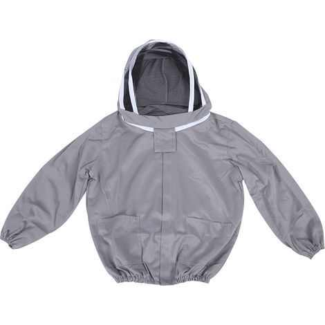 aqxreight Veste de Protection pour Apiculteur, Matériau en Coton Polyester de Haute qualité, Respirant et Portable, Conçue avec des Doubles Fermetures éclair pour Un Port Facile (Grey) (1/5)