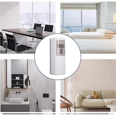 Distribuidor de aire automático, portátil y multifuncional para el hogar o la oficina, con pantalla LCD y ajuste de intervalos de 1 a 60 minutos. (1/5)