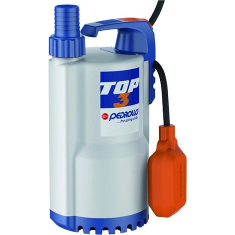 Elettropompa sommergibile da drenaggio in tecnopolimero per acque chiare monofase modello top 3 hp 0,7 kw 0,55 230v PEDROLLO