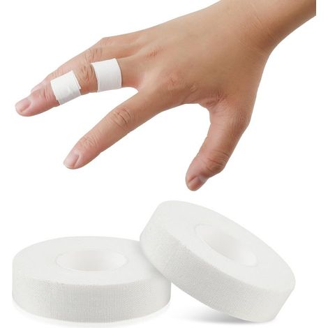 Cinta adhesiva blanca, cinta de protección para dedos, cinta deportiva de algodón, cinta adhesiva, adhesivo para yeso 1,5 cm x 10 m