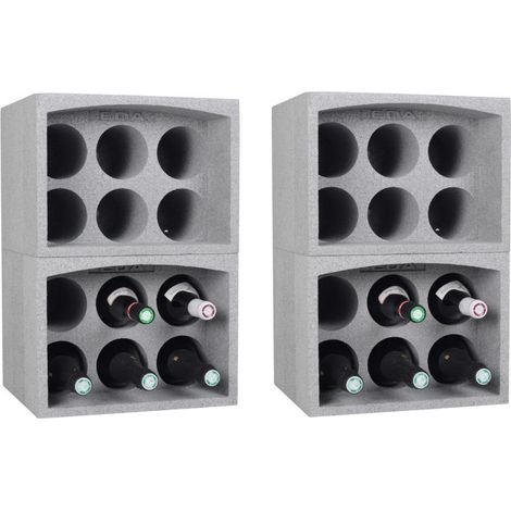 Lot de 4 casiers porte 6 bouteilles soit 24 bouteilles - Polystyrène Expansé - Etagère à Bouteilles - Livraison gratuite (1/5)