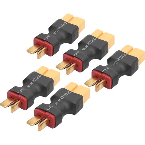 5 Pièces Connecteur XT60 T Type pour Batterie Avion RC - Mâle et Femelle sans Soudure (1/5)