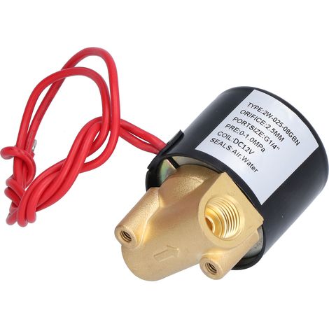 Électrovanne 2 voies à action directe 0-1,0 MPa, démarrage sans pression, raccord 1/4", 12 V CC (1/5)