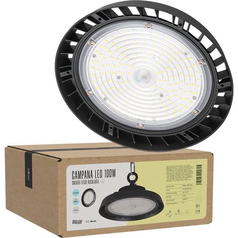 Cloche LED 100W (72W-96W-120W) 18000Lm Dimmable Lifud Driver 1-10V Philips Chip CW 6000ºK 90º (1/5)