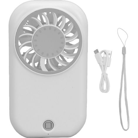 Mini ventilatore portatile, bianco – Potente, 5 velocità regolabili, silenzioso, ricaricabile per casa, ufficio e viaggi (1/5)