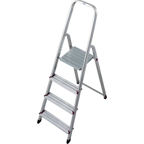 Krause Corda Alu Trittleiter Stehleiter 4 Stufen Standhöhe bis 80 cm Klapptritt (1/5)