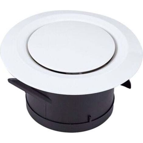 Bouche d'extraction et d'insufflation d'air Ø75, 3 griffes articulées - Grille de ventilation plastique ronde orientable - Ventilation par ventilateur (1/4)