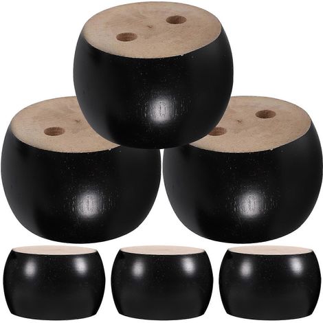 Pieds de meubles coniques en bois massif, ensemble de 6 coussins rehausseurs pour canapé, compatibles avec la rénovation de meubles et la décoration intérieure, design classique, remplaçables. (1/5)