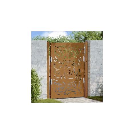 Porte de jardin acier résistant aux intempéries design flamme (1/5)