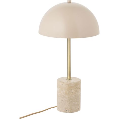 Lampada da tavolo Sheffield in marmo e metallo beige