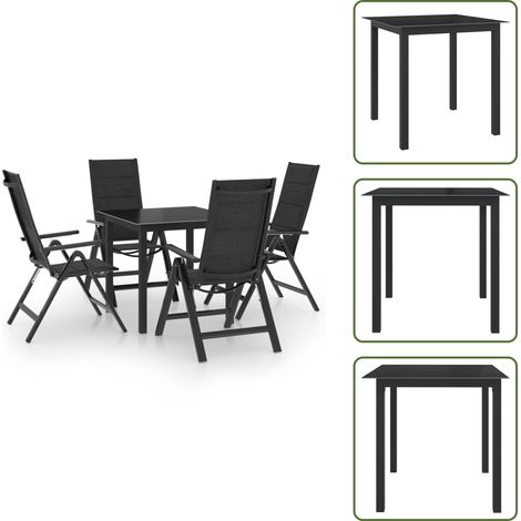 Alluminio - vidaXL Set Mobili da Pranzo per Giardino 5 pz in Alluminio Antracite - Vetro