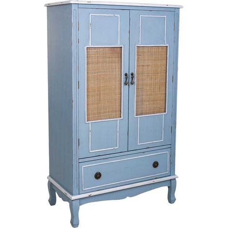 Armario de madera de 2 puertas y 1 cajon 80x42x138