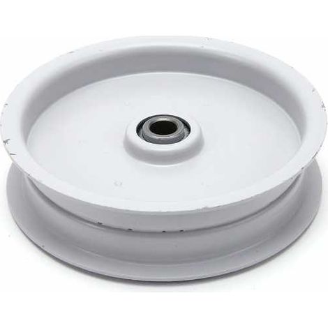 Poulie gorge plate acier sur roulement. Ø 102 mm. Diamètre rebord 115 mm (1/4)