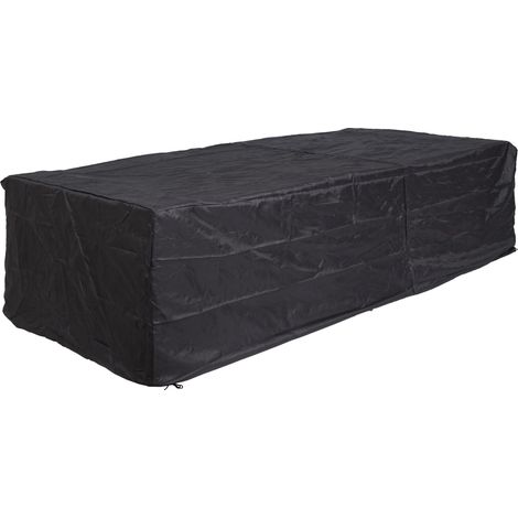 Copertura telo per mobili da giardino HHG-647 tela cerata poliestere poliuretano antracite per tavoli 255x120x75cm