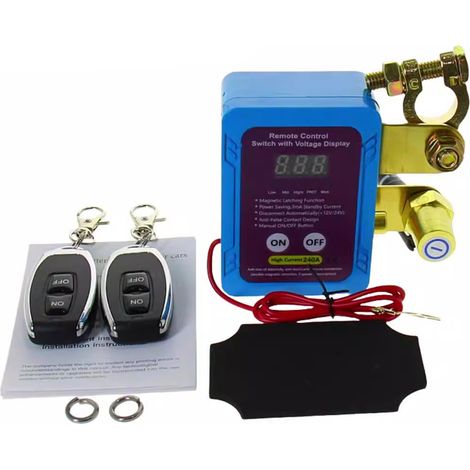 Interruttore di disconnessione remota della batteria, tensione digitale 12V/24V, antifurto per auto, previene lo scaricamento della batteria, interruttore di interruzione per auto, camion, camper, SUV (1/5)