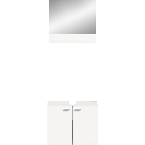 Ensemble meuble sous lavabo et miroir décor blanc - BOSTOZ (1/4)