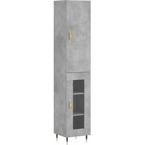 Highboard Concrete Grey 34.5x34x180 cm Engineered Wood vidaXL (1/5)