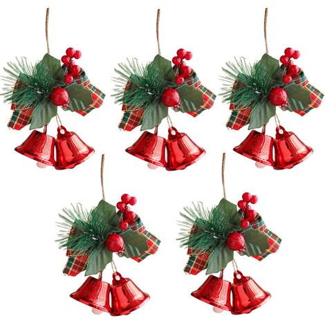 5-teiliges Set Weihnachtsstern-Anhänger aus Metall zur weihnachtlichen Dekoration (1/5)
