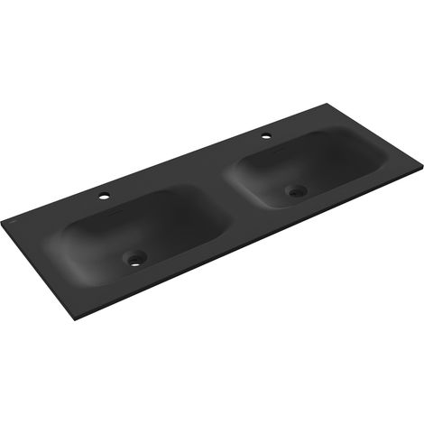 Mexen Vela lavabo incassato doppio 121 x 46,5 cm, nero opaco - 25231271D (1/3)