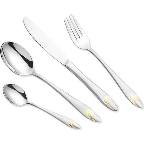Goldverziertes Besteckset, 24-teilig Maestro MR-1513G-24 (1/2)