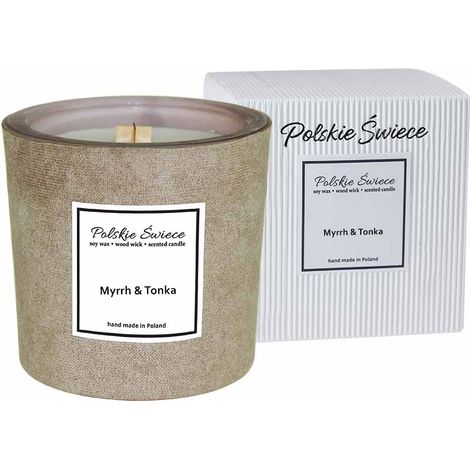 HEVY SKIN KERZE BEIGE MYRRH TONKA WEISS