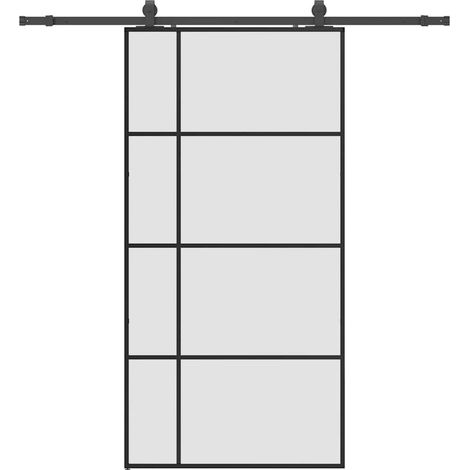 Maison Exclusive - Schiebetür mit Beschlag Schwarz 102,5x205 cm E
