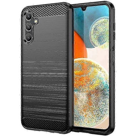 Coque de téléphone en TPU à texture brossée imitation fibre de carbone z