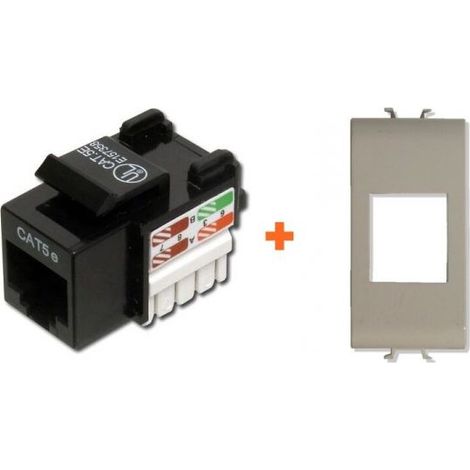 Keystone presa di rete rj45 cat.5e utp compatibile Gewiss Chorus bianco bianca
