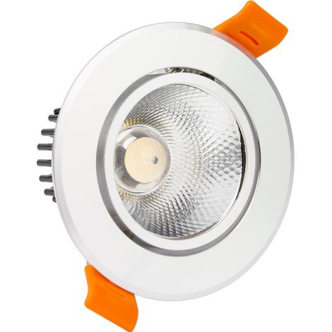 Foco Downlight LED 12W COB Direccionable Circular Plata Corte Ø 90 mm No Flicker 5000K Blanco Frío (1/5)